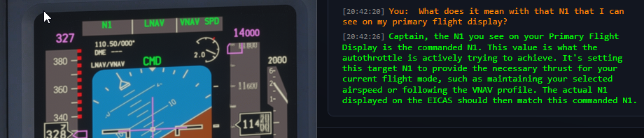 Commanded N1 explained on the PFD